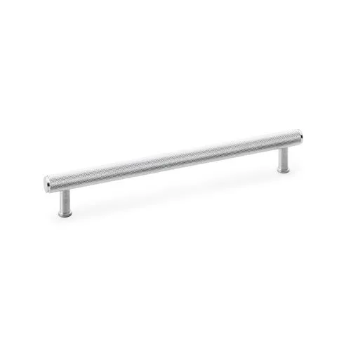 Alexander & Wilks AW809-224-SC Crispin Knurled T-bar Cupboard Pull Handle - Satin Chrome - Centres 224mm (LEAD TIME: 2-3 DAYS)