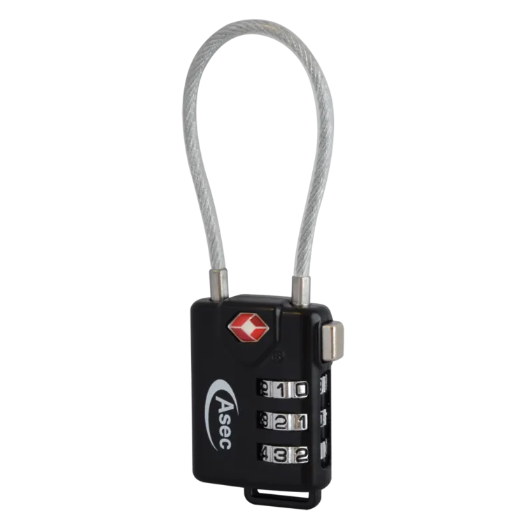 ASEC TSA Combination Luggage Cable Travel Padlock