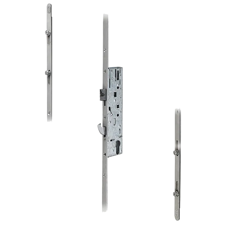 DOORMASTER Universal Lever Operated Latch & Hook - 2 Adjustable Rollers 2 Mushroom (UPVC Door)