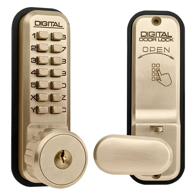 LOCKEY 2435K Series Digital Lock With Key Override & Holdback