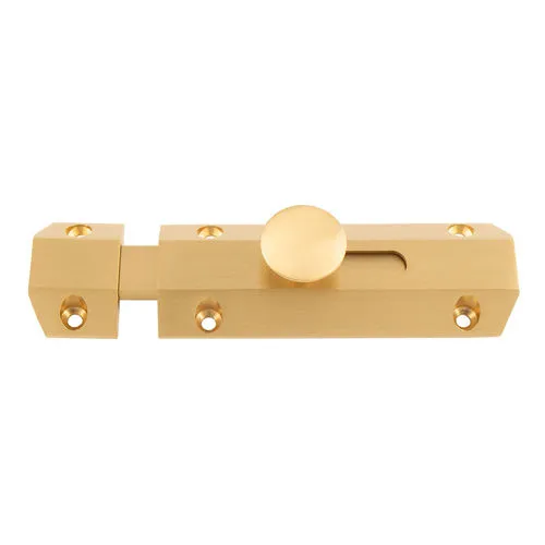 Carlisle Brass AQ81SB CARLISLE BRASS 102 x 36mm surface bolt c/w keep flat & angled mortice keeps - satin brass  (LEAD TIME: 2-3 DAYS)