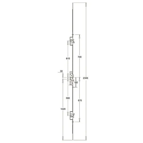 Kenrick Excalibur Latch 3 Hooks 2 Anti Lift Pins 3 Rollers Multipoint Door Lock - Option 2 (top hook to spindle = 615mm)