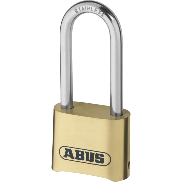 ABUS 180IB Series Brass Combination Long Stainless Steel Shackle Padlock