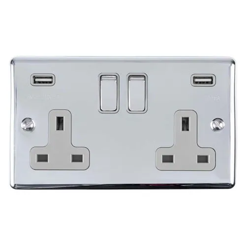 Eurolite EN2USBPCG 2 Gang USB Socket (LEAD TIME: 2-3 DAYS)